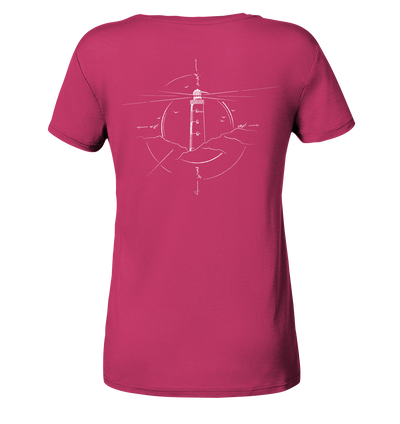 Leuchtturm Kompass - Ladies Organic V-Neck Shirt