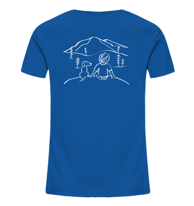 Aussicht mit meinem Hund - Kids Organic Shirt - Wunschtext