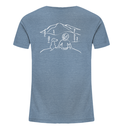 Aussicht mit meinem Hund - Kids Organic Shirt - Wunschtext