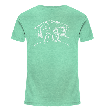 Aussicht mit meinem Hund - Winterlandschaft - Kids Organic Shirt - Wunschtext