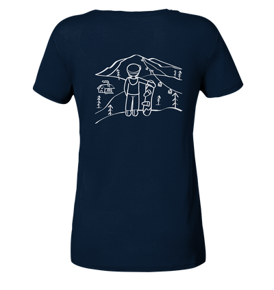 Aussicht genießen - Snowboarden - Ladies Organic Shirt - Wunschtext