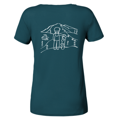 Aussicht genießen - Snowboarden - Ladies Organic Shirt - Wunschtext