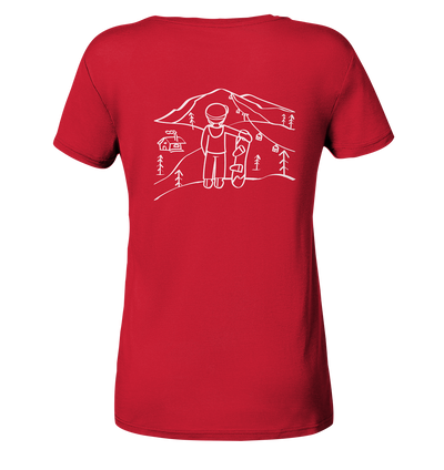 Aussicht genießen - Snowboarden - Ladies Organic Shirt - Wunschtext