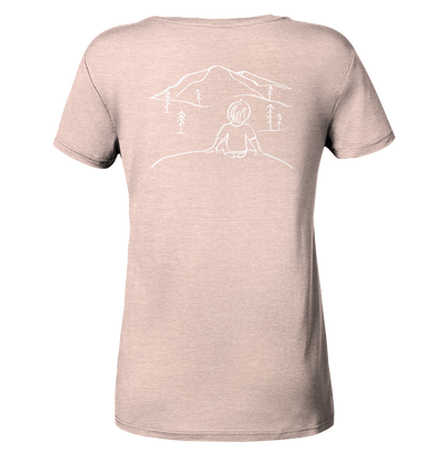 Aussicht genießen - Ladies Organic Shirt Meliert - Wunschtext