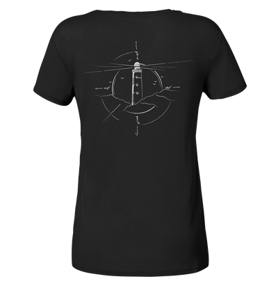 Leuchtturm Kompass - Ladies Organic V-Neck Shirt