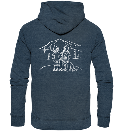 Aussicht mit unserem Hund - Organic Fashion Hoodie - Wunschtext