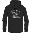 Aussicht mit unserem Hund - Organic Fashion Hoodie - Wunschtext