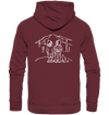 Aussicht mit unserem Hund - Organic Fashion Hoodie - Wunschtext