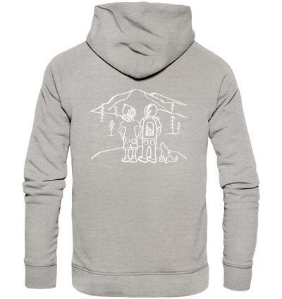 Aussicht mit unserem Hund - Organic Fashion Hoodie - Wunschtext