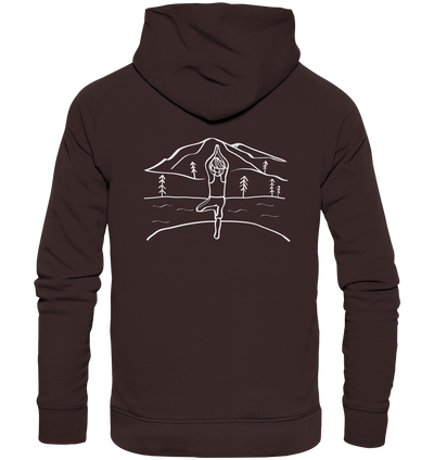 Yoga Aussicht - Organic Hoodie - Wunschtext