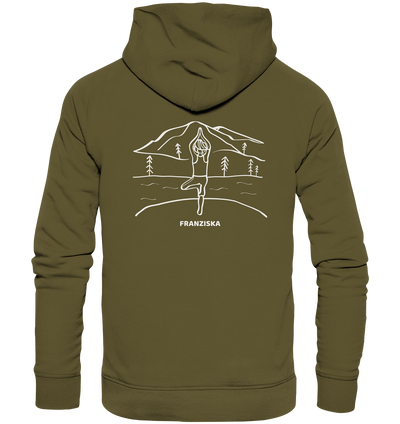 Yoga Aussicht - Organic Hoodie - Wunschtext