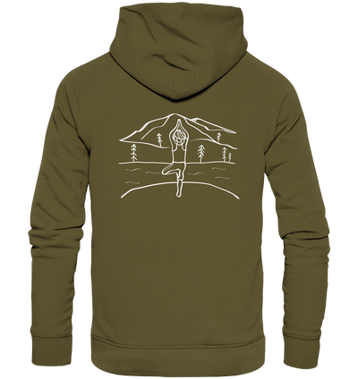 Yoga Aussicht - Organic Hoodie - Wunschtext