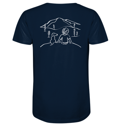 Aussicht mit meinem Hund - Organic Shirt - Wunschtext