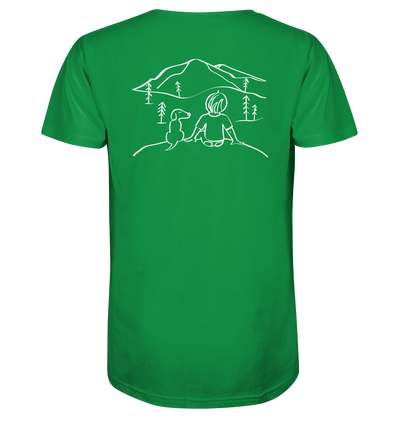 Aussicht mit meinem Hund - Organic Shirt - Wunschtext