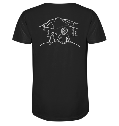 Aussicht mit meinem Hund - Organic Shirt - Wunschtext