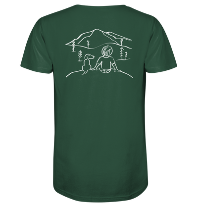 Aussicht mit meinem Hund - Organic Shirt - Wunschtext