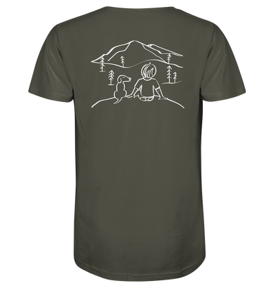 Aussicht mit meinem Hund - Organic Shirt - Wunschtext