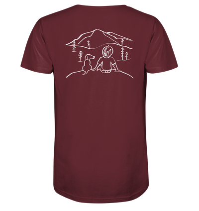 Aussicht mit meinem Hund - Organic Shirt - Wunschtext