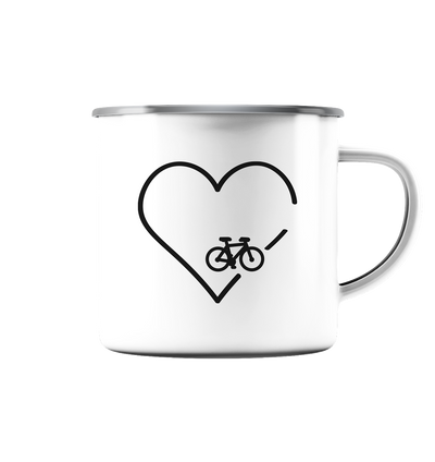 Fahrradliebe - Emaille Tasse - Wunschtext