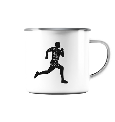 Runner Man Pain - Emaille Tasse