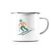 Pixelart Skifahrer - Emaille Tasse