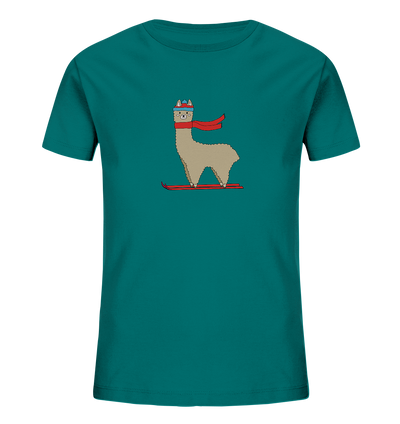 Alpaca fährt Ski - Kids Organic Shirt