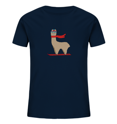 Alpaca fährt Ski - Kids Organic Shirt