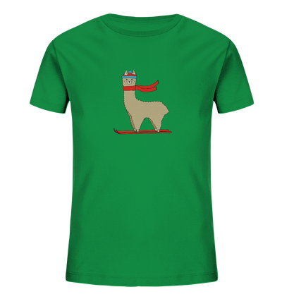 Alpaca fährt Ski - Kids Organic Shirt