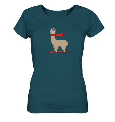 Alpaca fährt Ski - Ladies Organic Shirt