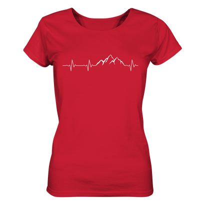Herzschlag Berge - Ladies Organic Shirt - Wunschtext