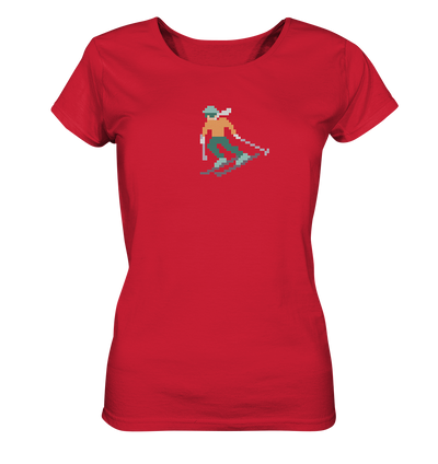 Pixelart Skifahrer - Ladies Organic Shirt
