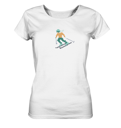 Pixelart Skifahrer - Ladies Organic Shirt
