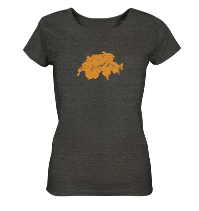 Herzschlag Berge - Schweiz - Ladies Organic Shirt Meliert