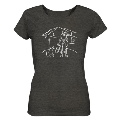 Aussicht mit meinem Hund und Pferd - Ladies Organic Shirt Meliert