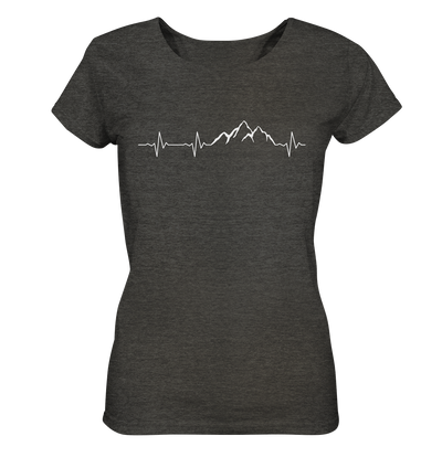 Herzschlag Berge - Ladies Organic Shirt Meliert - Wunschtext