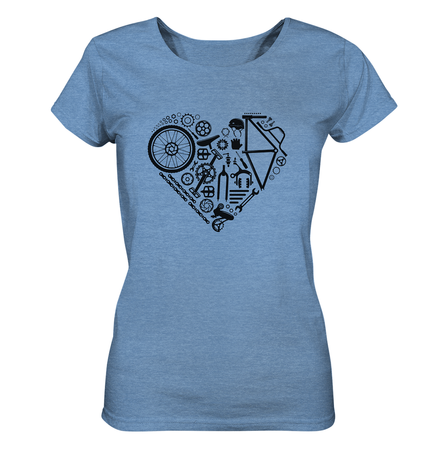 Mountainbike Herz - Ladies Organic Shirt Meliert