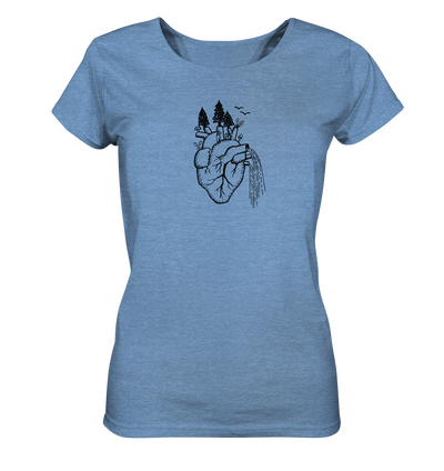 Natur in meinem Herzen - Ladies Organic Shirt Meliert
