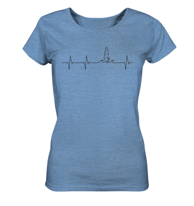 Herzschlag Windsurfer - Ladies Organic Shirt Meliert