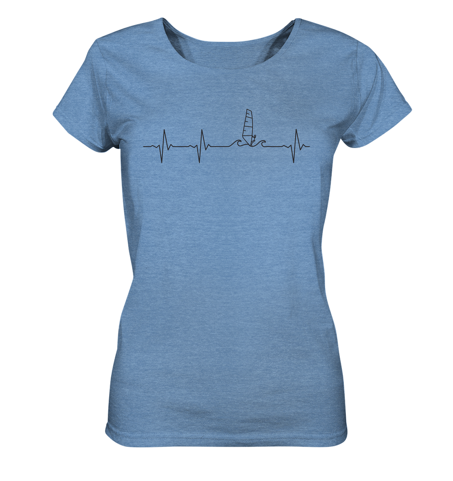 Herzschlag Windsurfer - Ladies Organic Shirt Meliert