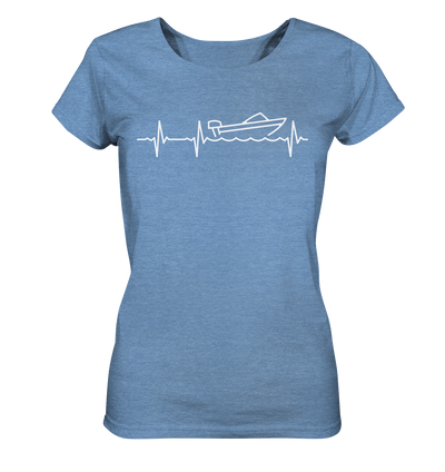 Herzschlag Motorboot - Ladies Organic Shirt Meliert