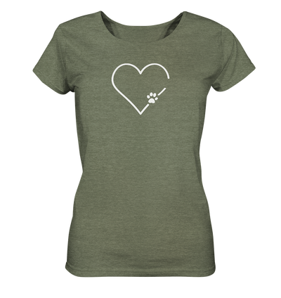 Hundeliebe - Ladies Organic Shirt Meliert - Wunschtext