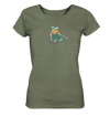 Pixelart Skifahrer - Ladies Organic Shirt Meliert