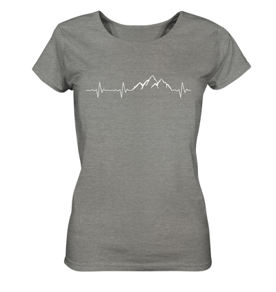 Herzschlag Berge - Ladies Organic Shirt Meliert - Wunschtext