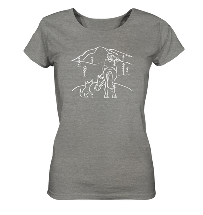 Aussicht mit meinem Hund und Pferd - Ladies Organic Shirt Meliert