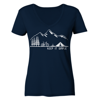 Keep it Simple - Mountainbike - Ladies Organic V-Neck Shirt