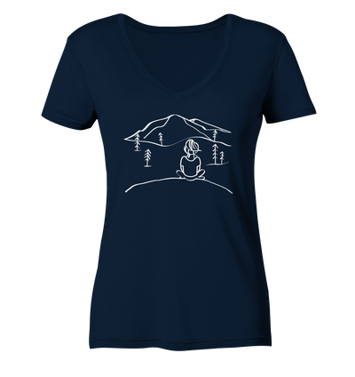 Aussicht genießen - Ladies Organic V-Neck Shirt