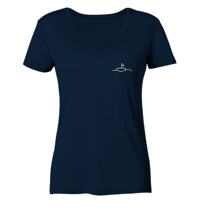 Segelboot - Ladies Organic V-Neck Shirt