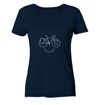 Just Smile - Trekking Fahrrad - Ladies Organic V-Neck Shirt