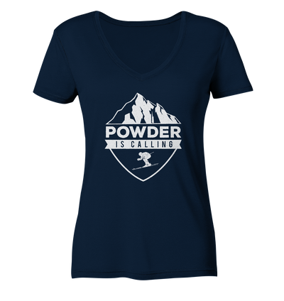 Powder is Calling - Ladies Organic V-Neck Shirt