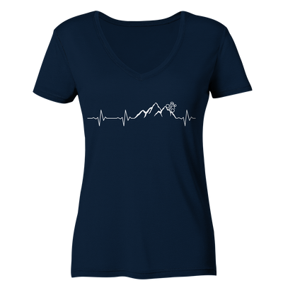 Herzschlag Downhill - Ladies Organic V-Neck Shirt